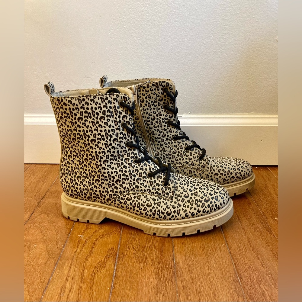 Cheetah Print Combat Boots size 7